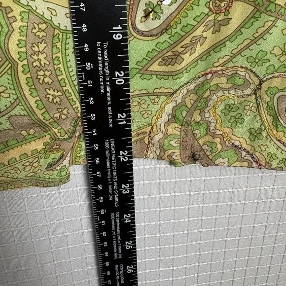 Y2K Worthington Green Paisley Silk Skirt Size 4 Fairycore Fairy‎ Etheral Earthy - Picture 8 of 11